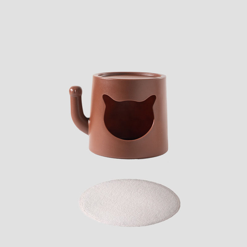 Modern Minimalist Round PE Cat Bed End Table For Living Room