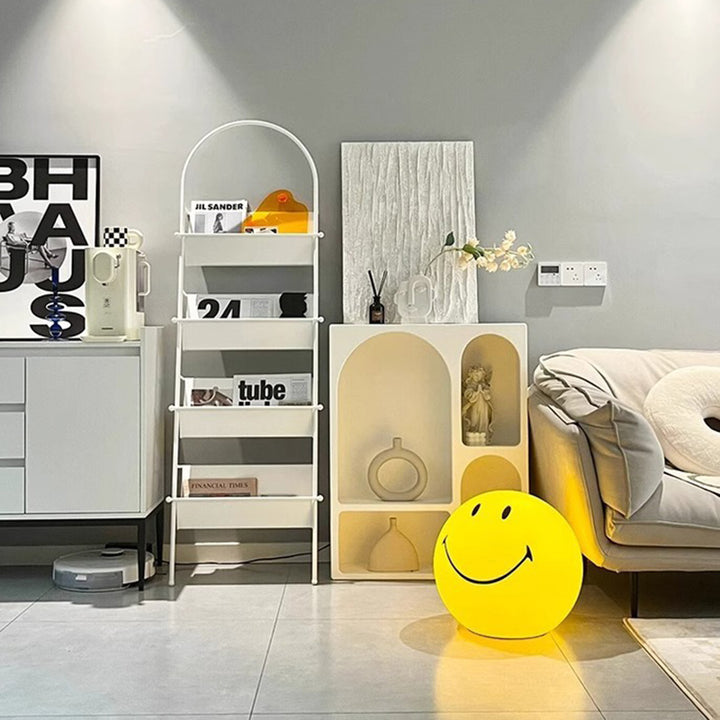 Moderner minimalistischer Ellipsen-Eisen-Bücherregal mit 4 Ebenen für das Wohnzimmer 