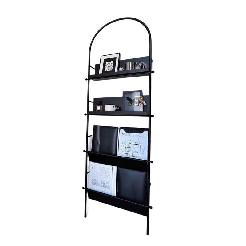 Moderner minimalistischer Ellipsen-Eisen-Bücherregal mit 4 Ebenen für das Wohnzimmer 