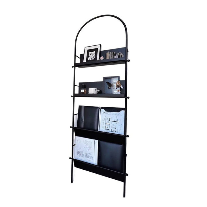 Moderner minimalistischer Ellipsen-Eisen-Bücherregal mit 4 Ebenen für das Wohnzimmer 