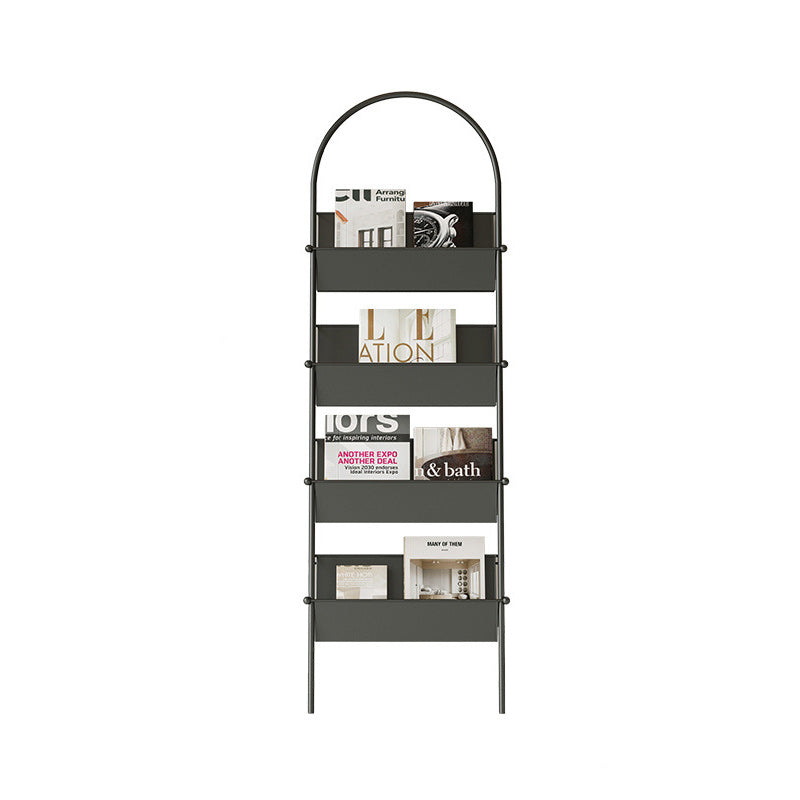 Moderner minimalistischer Ellipsen-Eisen-Bücherregal mit 4 Ebenen für das Wohnzimmer 