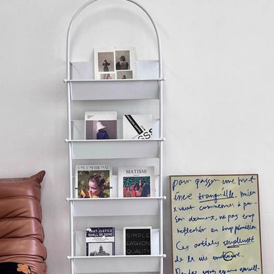 Modern Minimalist Ellipse Iron Bookshelf 4-Tier For Living Room