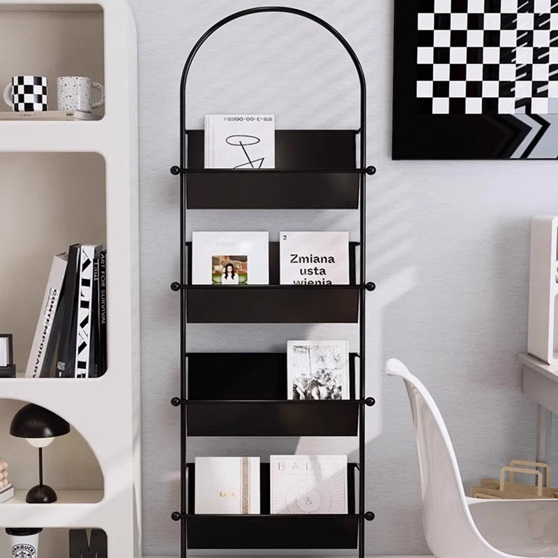 Moderner minimalistischer Ellipsen-Eisen-Bücherregal mit 4 Ebenen für das Wohnzimmer 