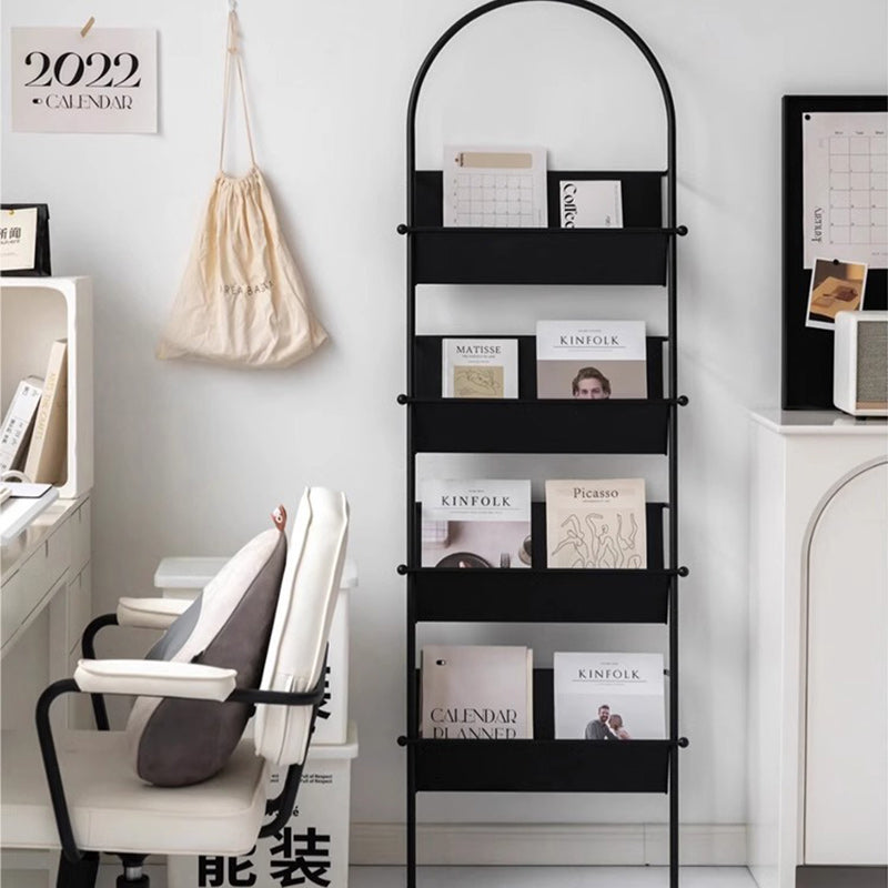 Moderner minimalistischer Ellipsen-Eisen-Bücherregal mit 4 Ebenen für das Wohnzimmer 