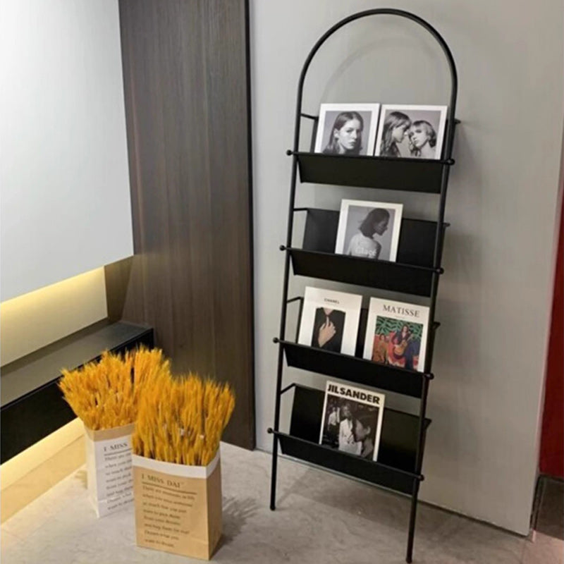 Moderner minimalistischer Ellipsen-Eisen-Bücherregal mit 4 Ebenen für das Wohnzimmer 