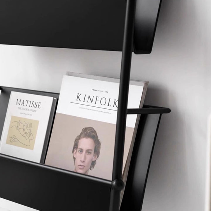 Moderner minimalistischer Ellipsen-Eisen-Bücherregal mit 4 Ebenen für das Wohnzimmer 