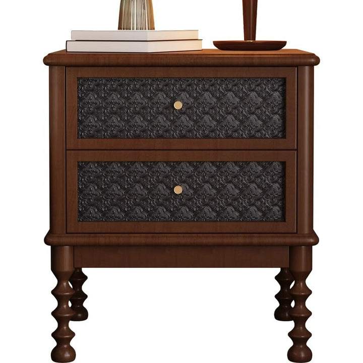 Table de chevet en bois massif, contreplaqué, verre, carrée, rectangulaire, vintage traditionnelle, en hévéa et bois de pin, à 2 tiroirs, pour chambre à coucher 