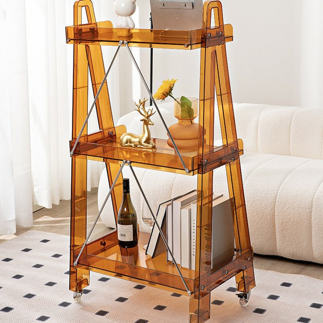 Modern Minimalist Square Rectangular PC Movable Display Rack 2/3/4-Tier For Living Room