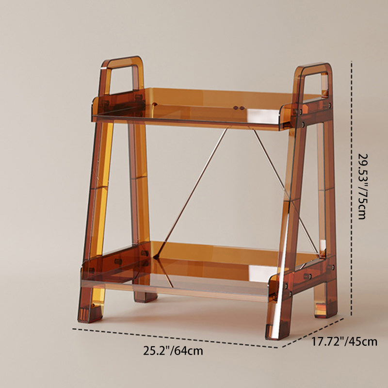 Modern Minimalist Square Rectangular PC Movable Display Rack 2/3/4-Tier For Living Room