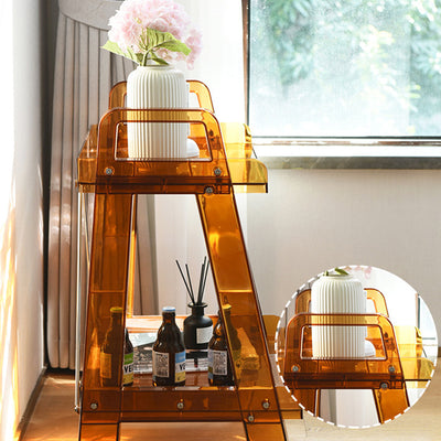 Modern Minimalist Square Rectangular PC Movable Display Rack 2/3/4-Tier For Living Room