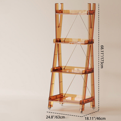 Modern Minimalist Square Rectangular PC Movable Display Rack 2/3/4-Tier For Living Room