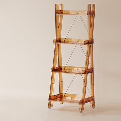 Modern Minimalist Square Rectangular PC Movable Display Rack 2/3/4-Tier For Living Room