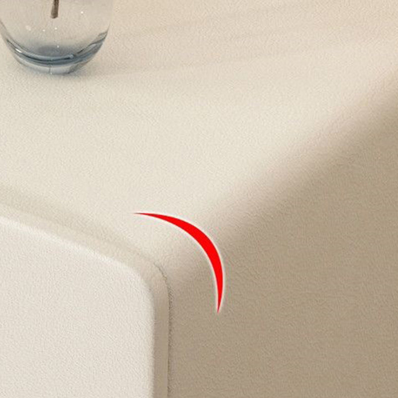 Modern Minimalist Square Rectangular Microfiber Leather E1 Eco-friendly Board Solid Wood Nightstand 2-Drawer For Bedroom