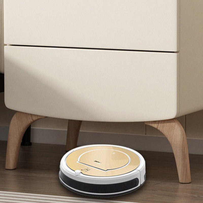 Modern Minimalist Square Rectangular Microfiber Leather E1 Eco-friendly Board Solid Wood Nightstand 2-Drawer For Bedroom