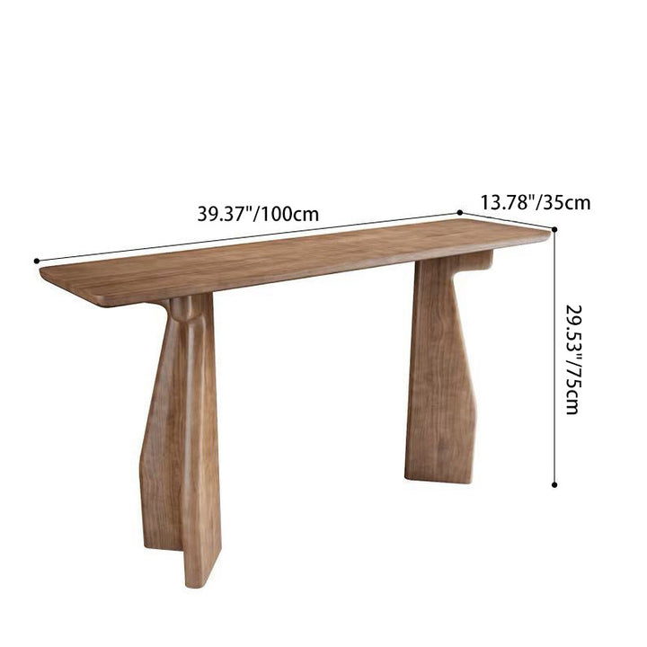 Traditional Chinese Rectangular Pine Wood Console Table For Entryways