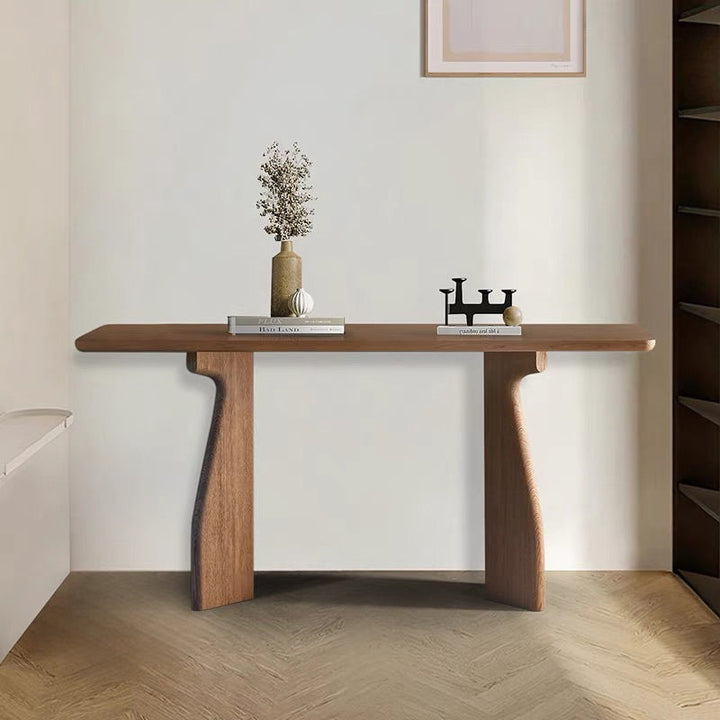 Traditional Chinese Rectangular Pine Wood Console Table For Entryways