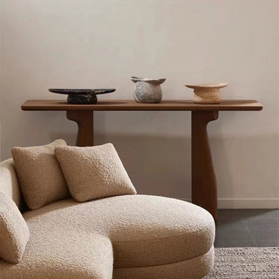 Traditional Chinese Rectangular Solid Wood Console Table For Entryways