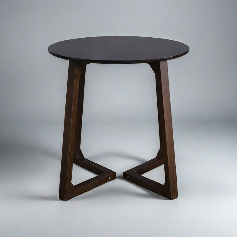 Contemporary Nordic Round Solid Wood Plywood Rubberwood Coffee Table For Living Room