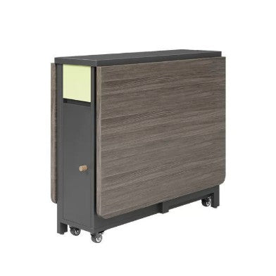 Modern Minimalist Square Rectangular E1 Environmental MDF Solid Wood Movable Foldable Dining Table & Dining Chair Set For 6 Seats