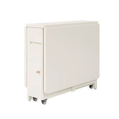 Modern Minimalist Square Rectangular E1 Environmental MDF Solid Wood Movable Foldable Dining Table & Dining Chair Set For 6 Seats