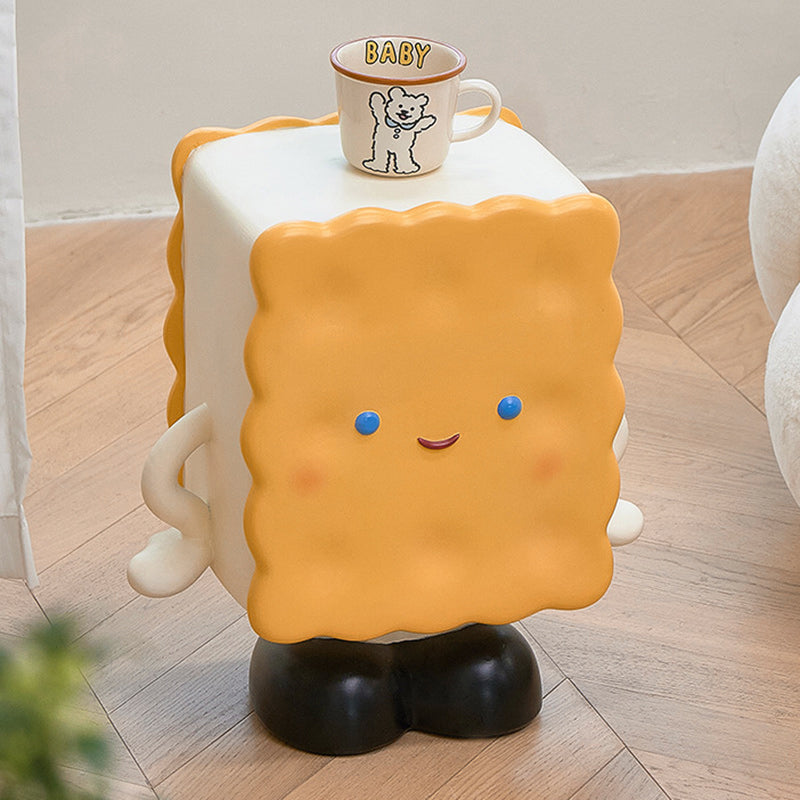 Contemporary Creative Square Rectangular Resin Cookie End Table For Living Room