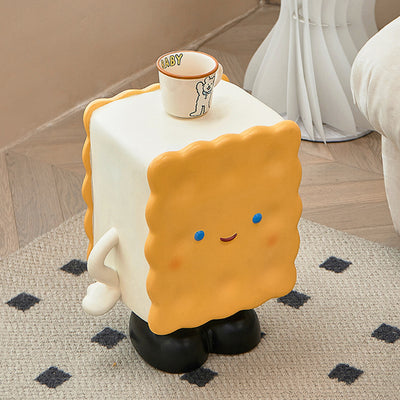 Contemporary Creative Square Rectangular Resin Cookie End Table For Living Room
