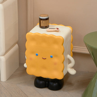 Contemporary Creative Square Rectangular Resin Cookie End Table For Living Room