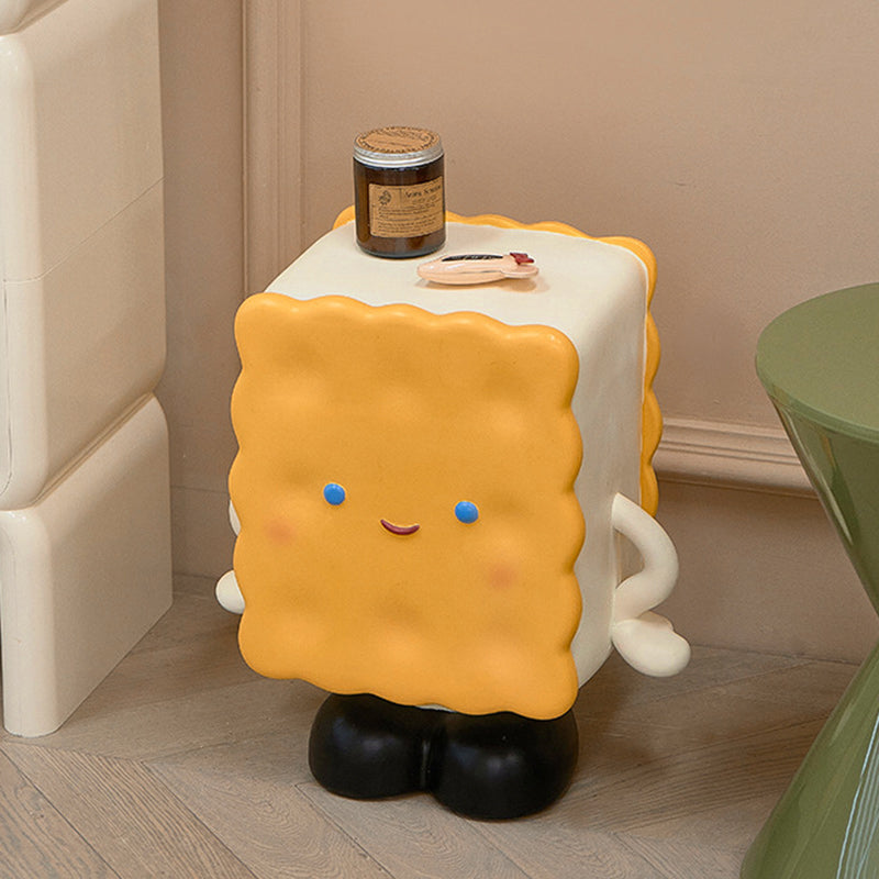Contemporary Creative Square Rectangular Resin Cookie End Table For Living Room