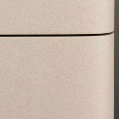 Modern Minimalist Rectangular Microfiber Leather Rock Slab Pine Wood Solid Wood Plywood Nightstand 2-Drawer For Bedroom