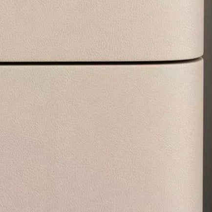 Modern Minimalist Rectangular Microfiber Leather Rock Slab Pine Wood Solid Wood Plywood Nightstand 2-Drawer For Bedroom