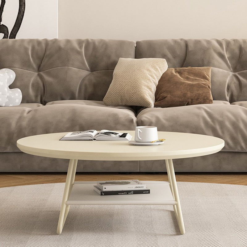 Modern Minimalist Round PU Leather Iron Eco-friendly Board Coffee Table For Living Room