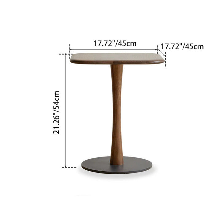 Moderner minimalistischer quadratischer Beistelltisch aus schwarzem Walnussholz und Metall für das Wohnzimmer 