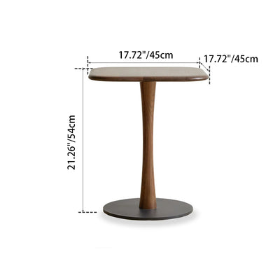 Modern Minimalist Square Black Walnut Metal End Table For Living Room