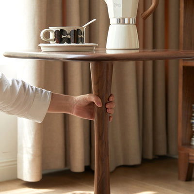 Modern Minimalist Square Black Walnut Metal End Table For Living Room