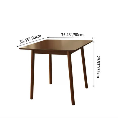 Traditional Chinese Square Rubberwood Dining Table For 5-6 Seats