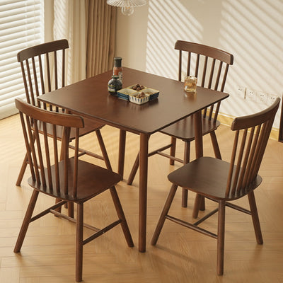 Traditional Chinese Square Rubberwood Dining Table For 5-6 Seats