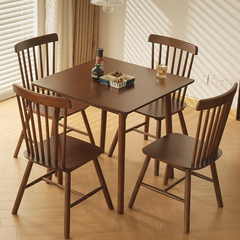 Traditional Chinese Square Rubberwood Dining Table For 5-6 Seats