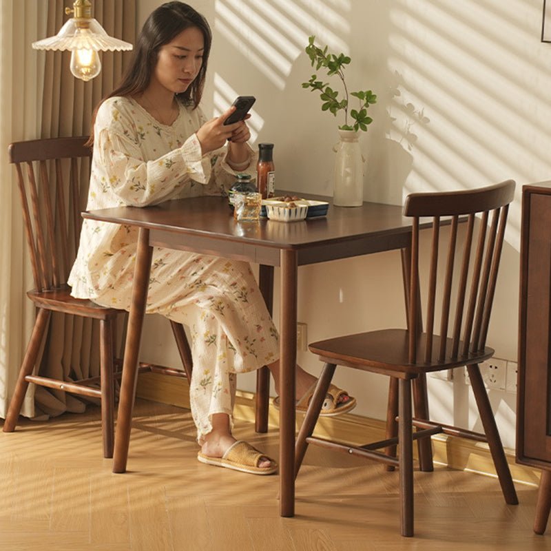 Traditional Chinese Square Rubberwood Dining Table For 5-6 Seats
