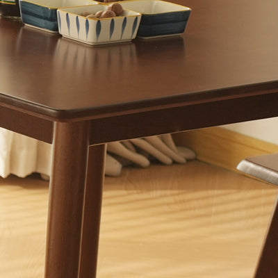 Traditional Chinese Square Rubberwood Dining Table For 5-6 Seats