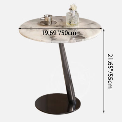 Modern Luxury Round Marble Stainless Steel Coffee Table For Living Room