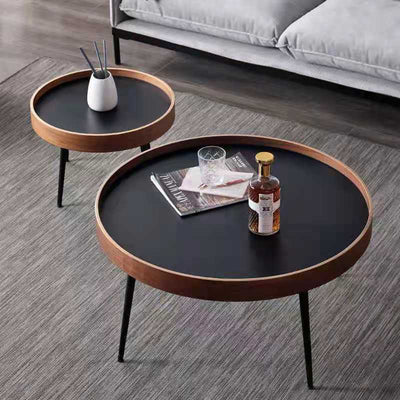 Contemporary Nordic Round MDF Iron Coffee Table For Living Room
