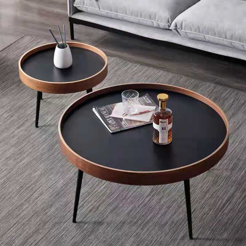 Contemporary Nordic Round MDF Iron Coffee Table For Living Room