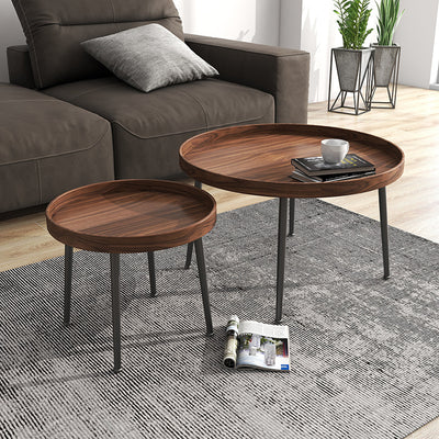 Contemporary Nordic Round MDF Iron Coffee Table For Living Room