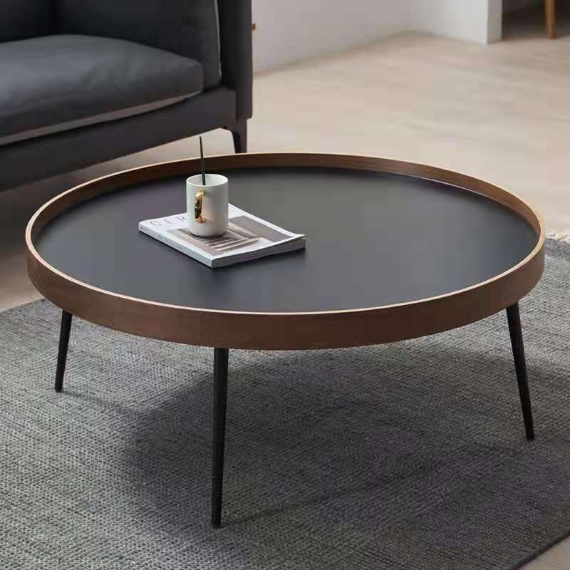 Contemporary Nordic Round MDF Iron Coffee Table For Living Room