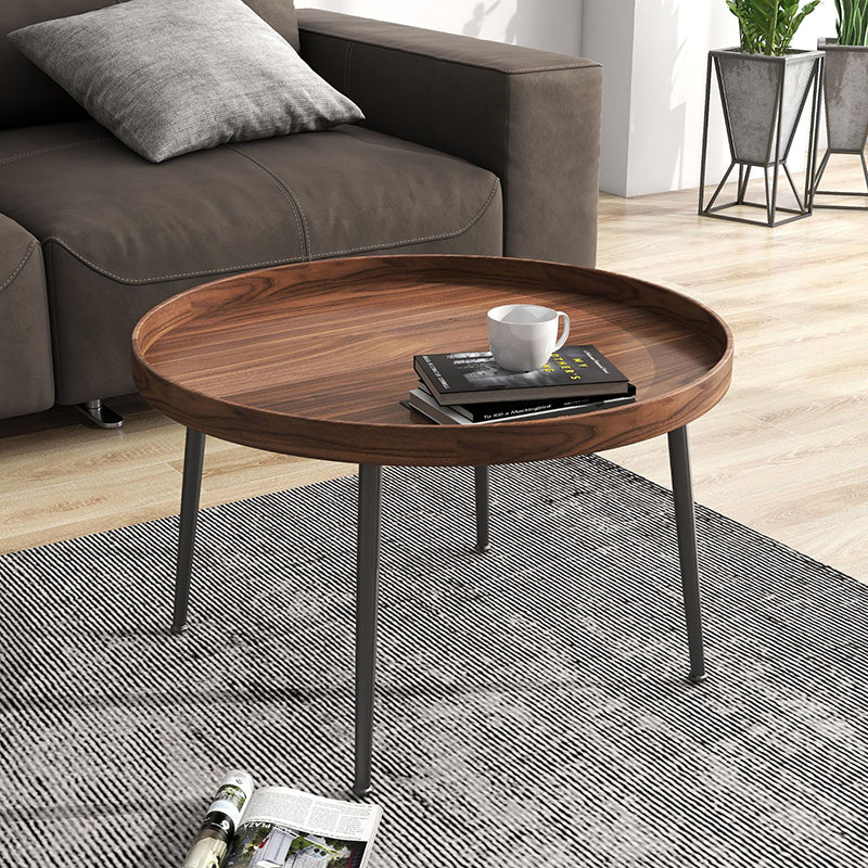 Contemporary Nordic Round MDF Iron Coffee Table For Living Room