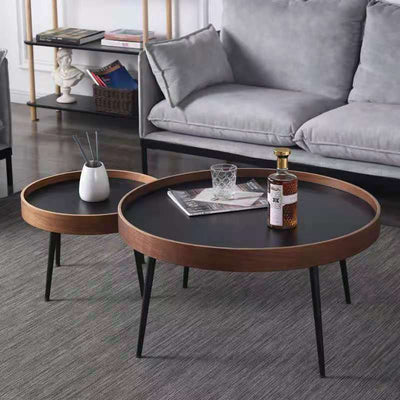 Contemporary Nordic Round MDF Iron Coffee Table For Living Room