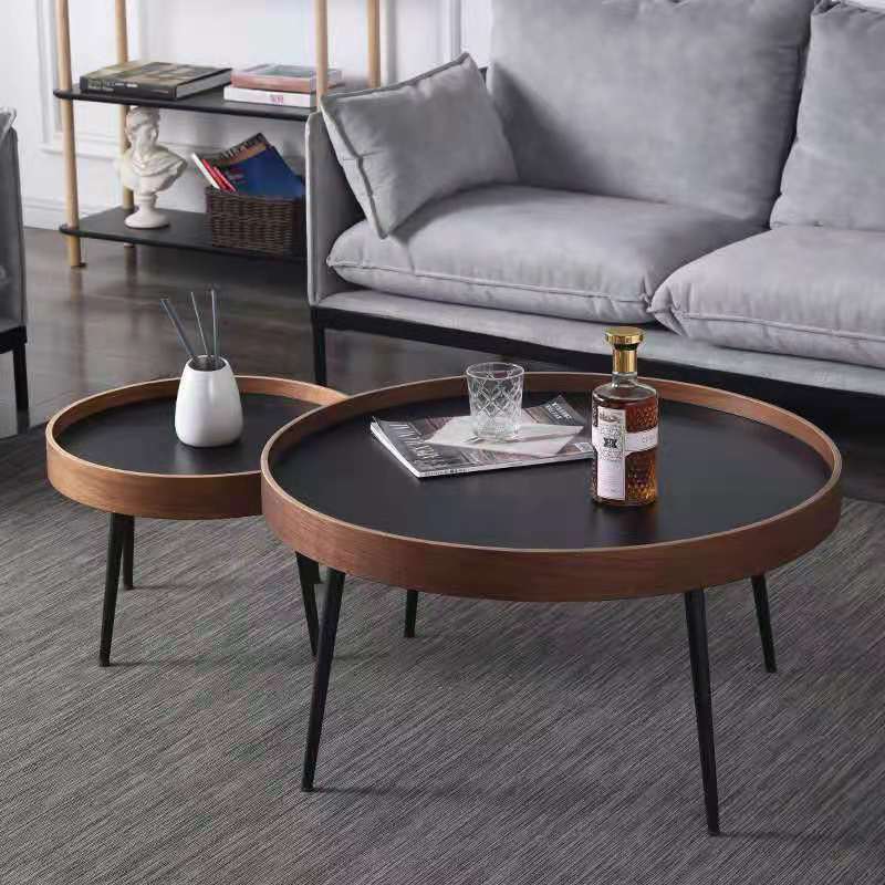 Contemporary Nordic Round MDF Iron Coffee Table For Living Room