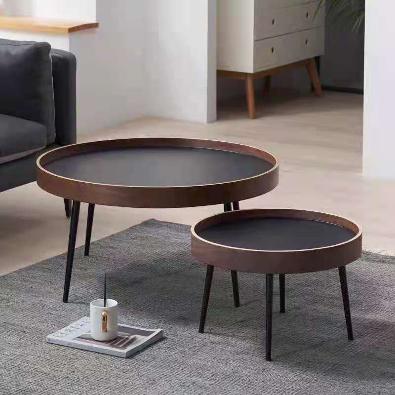 Contemporary Nordic Round MDF Iron Coffee Table For Living Room