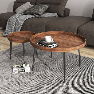 Contemporary Nordic Round MDF Iron Coffee Table For Living Room