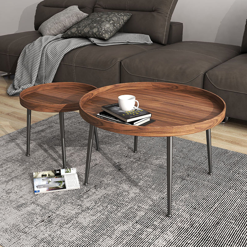 Contemporary Nordic Round MDF Iron Coffee Table For Living Room